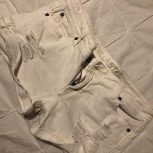 White jean shorts